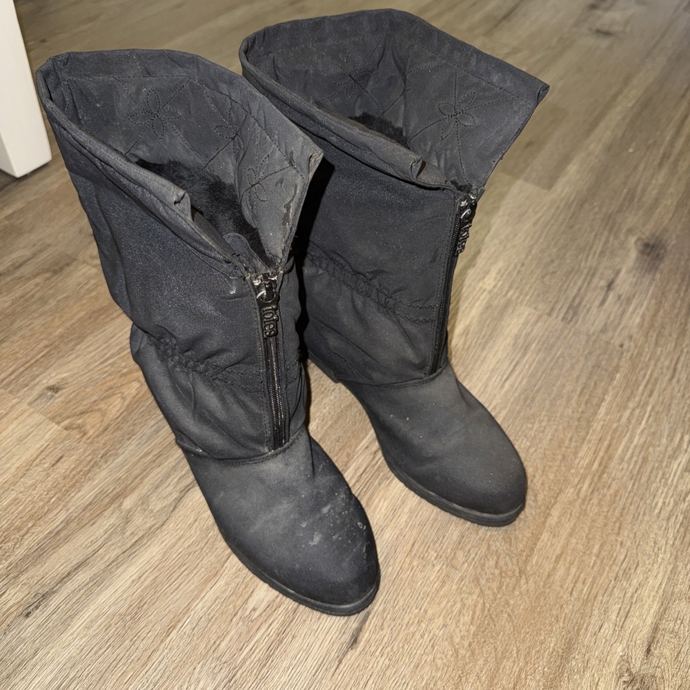 Weather Protector Women's Totes Black Winter Boots With Zipper In Front Size 8.5